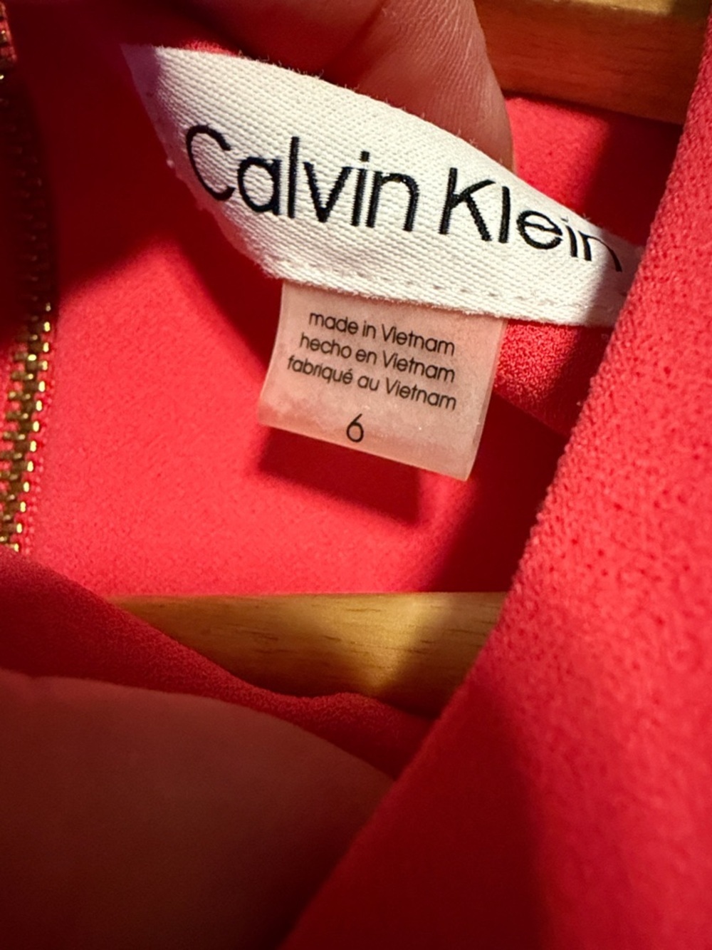 Calvin Klein Reddish Pinkish Midi Dress with Puff Sleeves - Picture 11 of 11